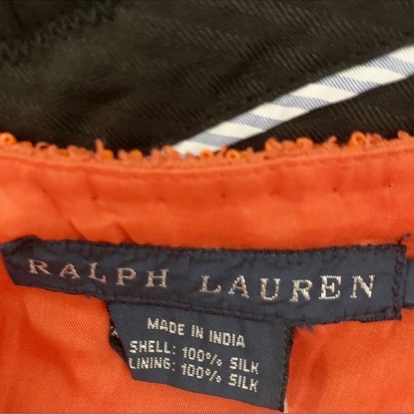 Ralph Lauren Orange Jackie Beaded Georgette Tank - Picture 7 of 8